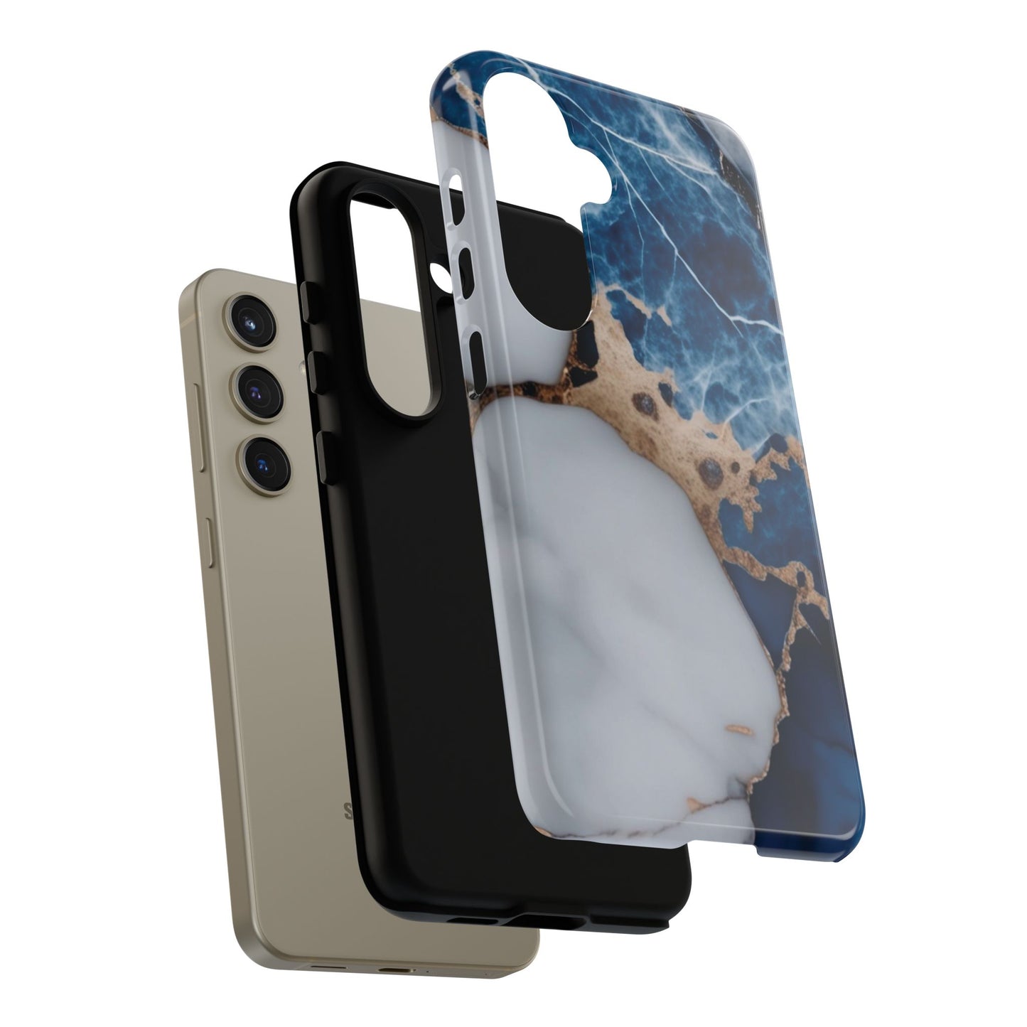 White and Blue Marble Phone Case