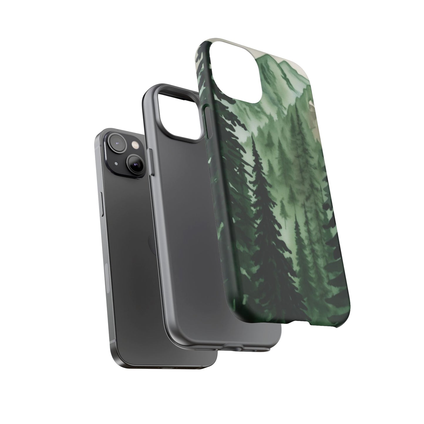 Watercolor Pine Tree Forest Mountains Phone Case