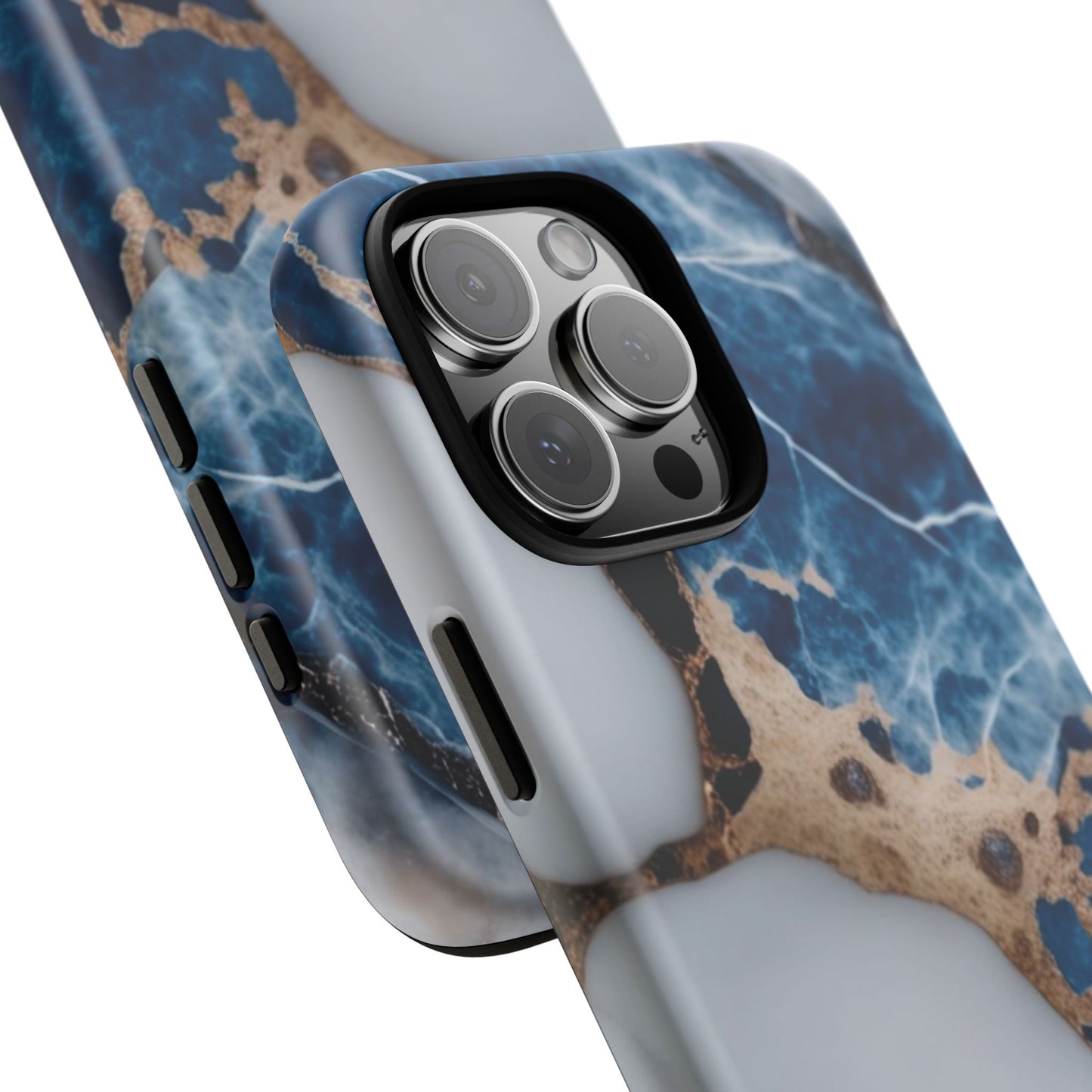 White and Blue Marble Phone Case