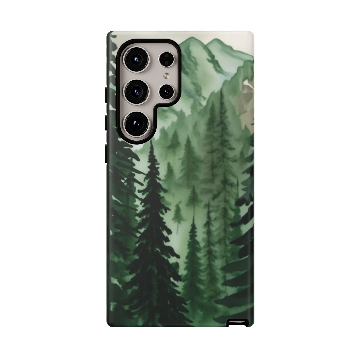 Watercolor Pine Tree Forest Mountains Phone Case