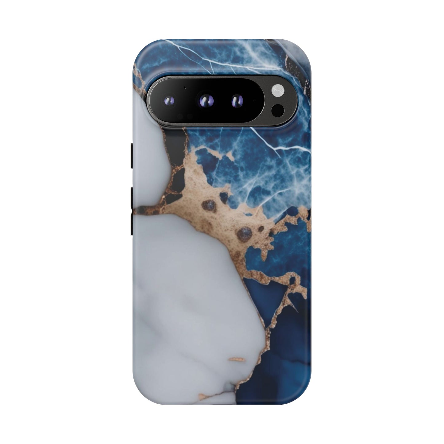 White and Blue Marble Phone Case