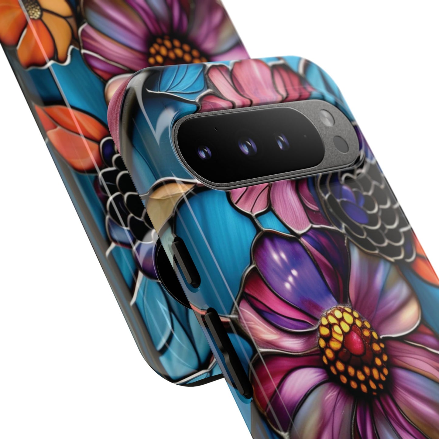 Artistic Stained Glass Floral Phone Case