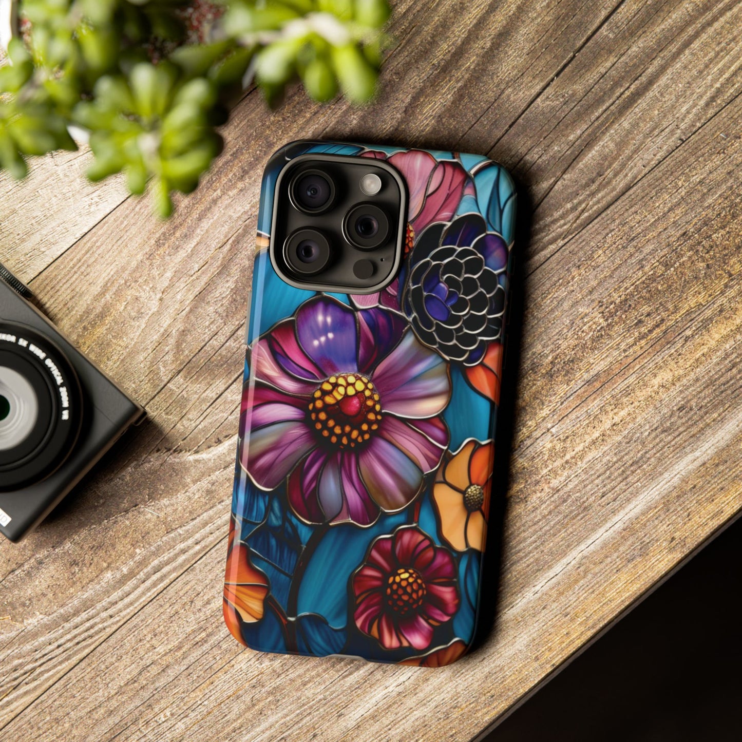 Artistic Stained Glass Floral Phone Case