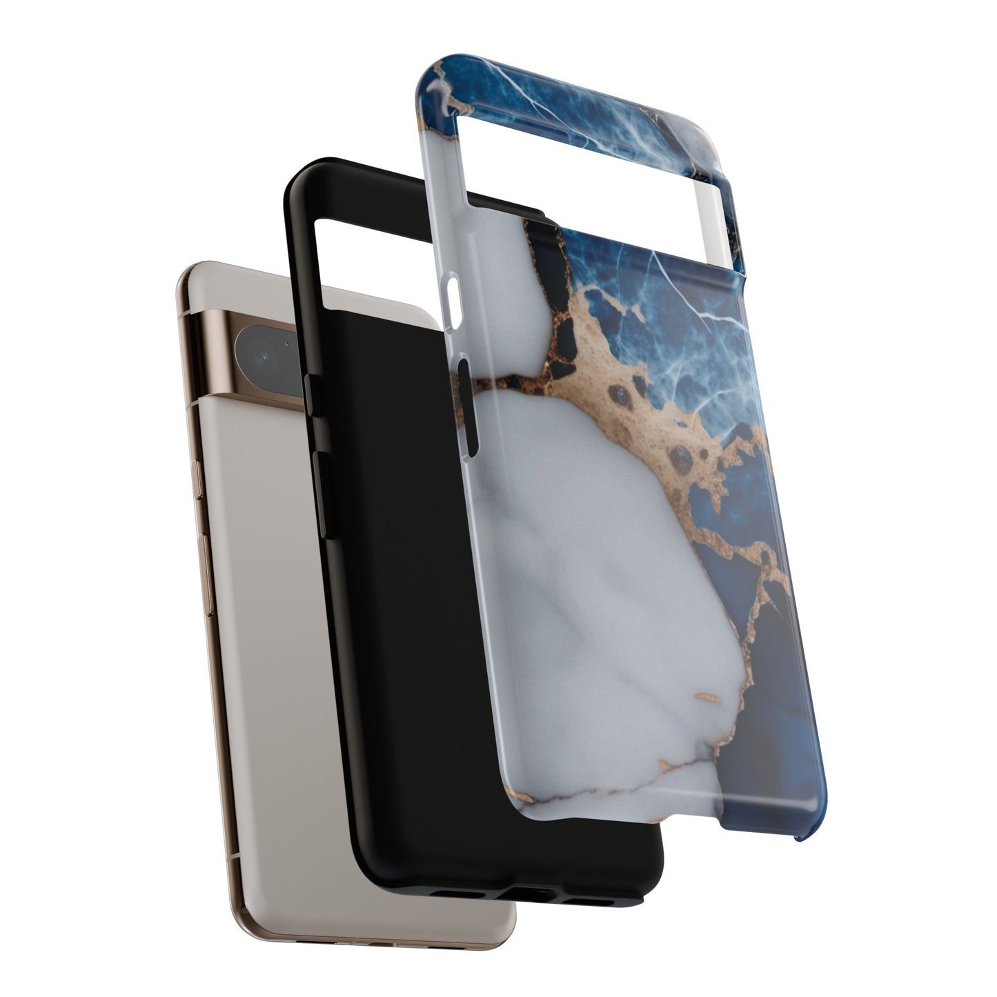 White and Blue Marble Phone Case