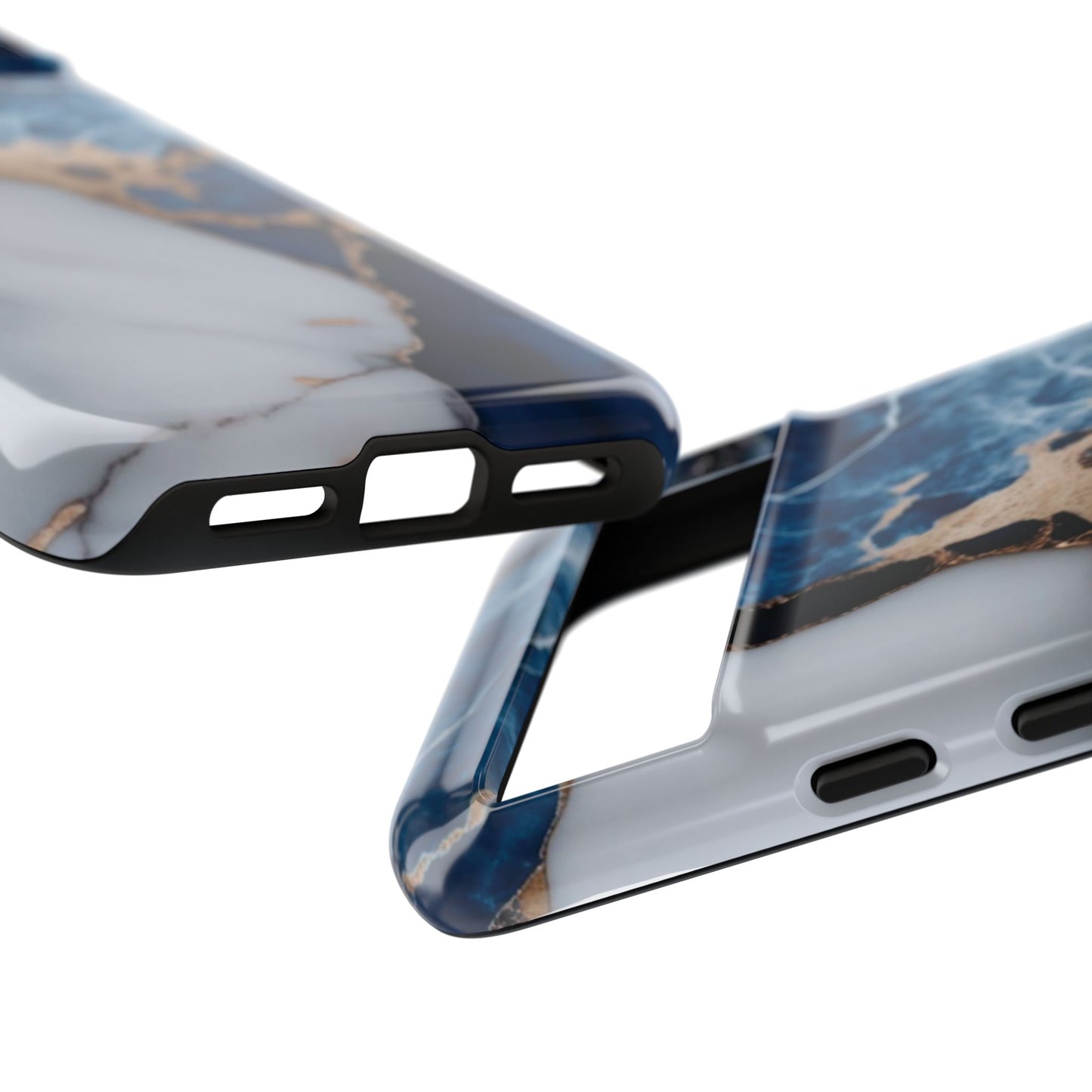 White and Blue Marble Phone Case