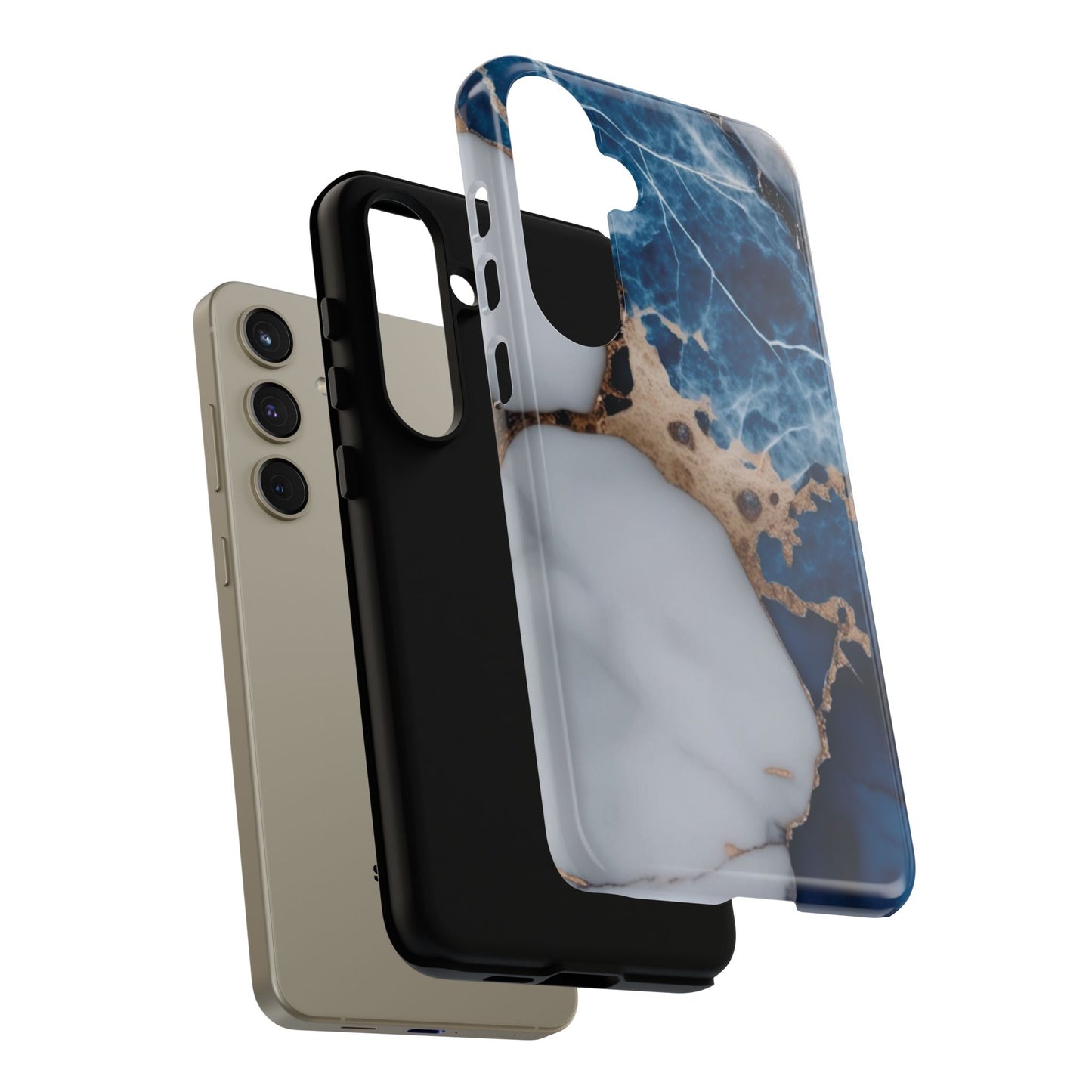 White and Blue Marble Phone Case