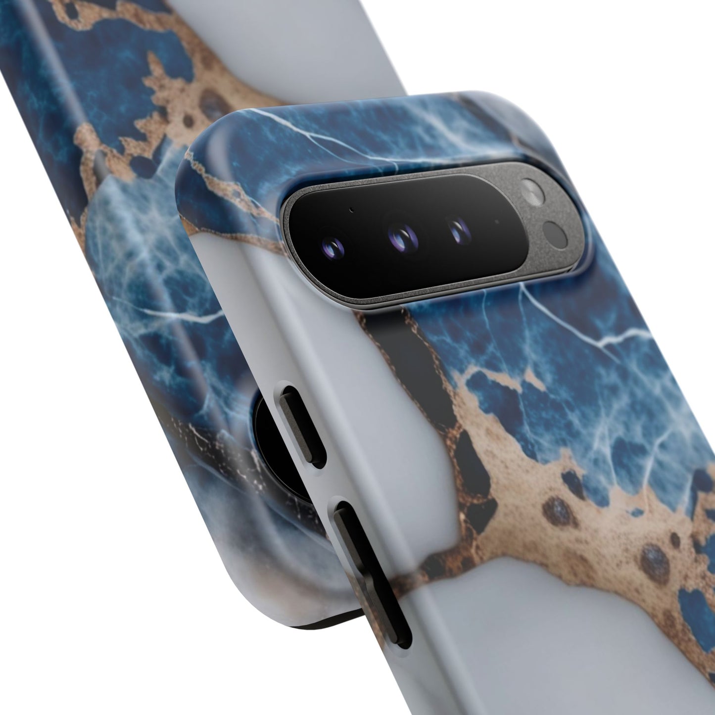 White and Blue Marble Phone Case