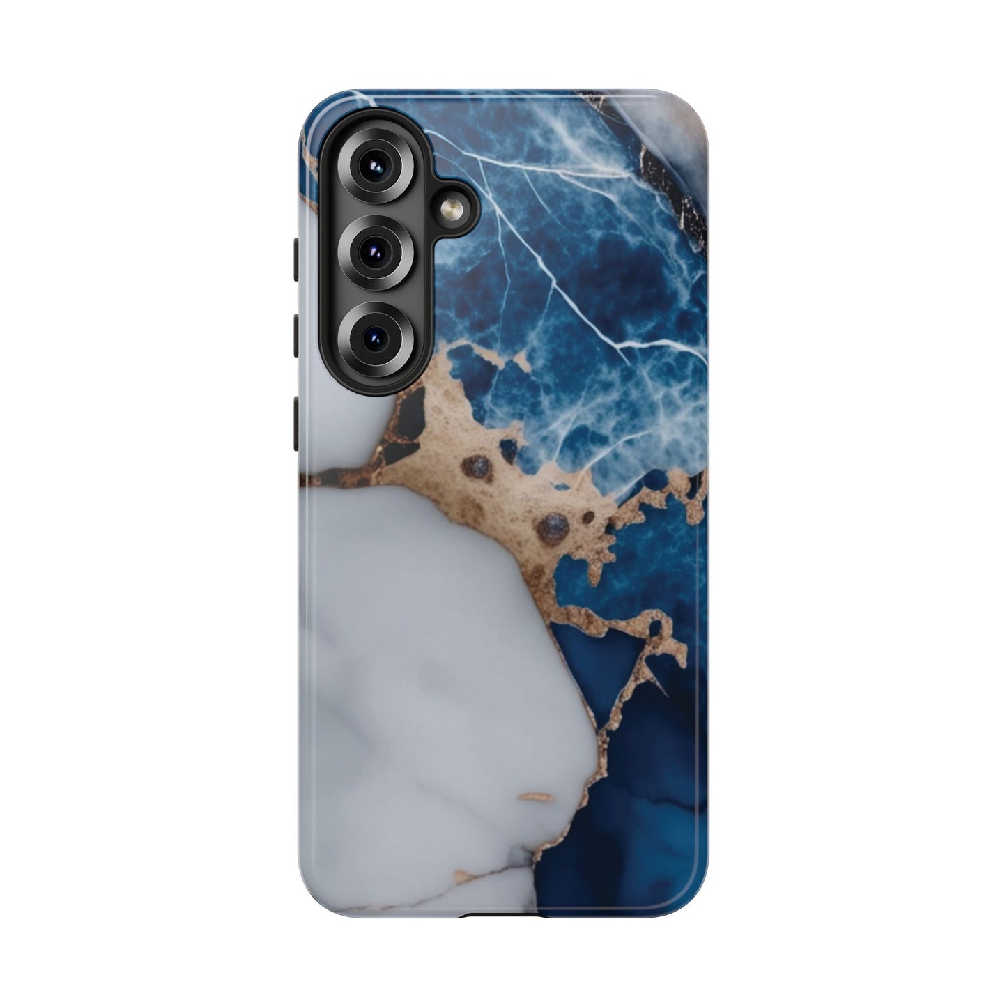 White and Blue Marble Phone Case