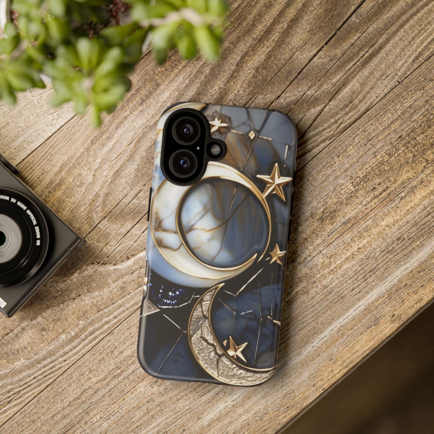 Waning Crescent Moon and Stars Phone Case