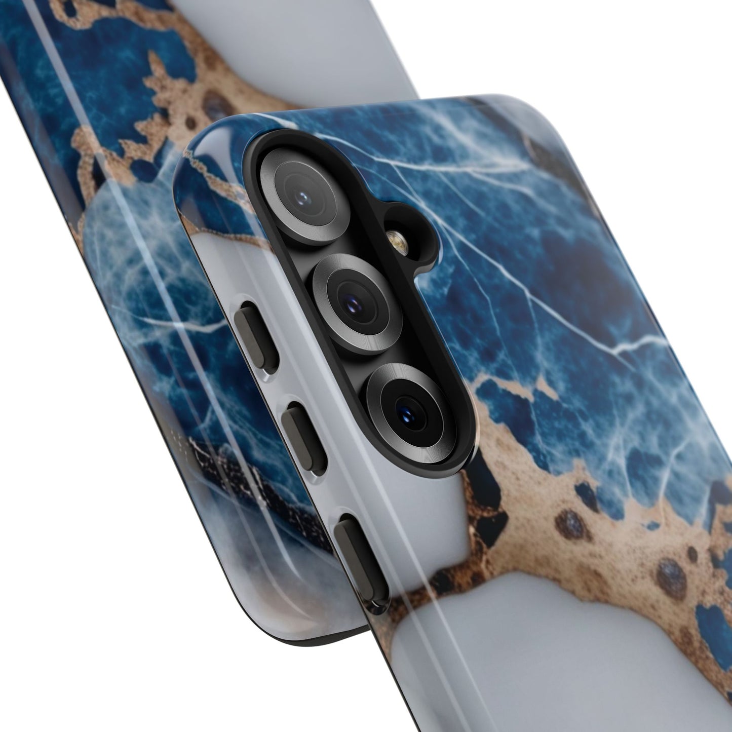 White and Blue Marble Phone Case