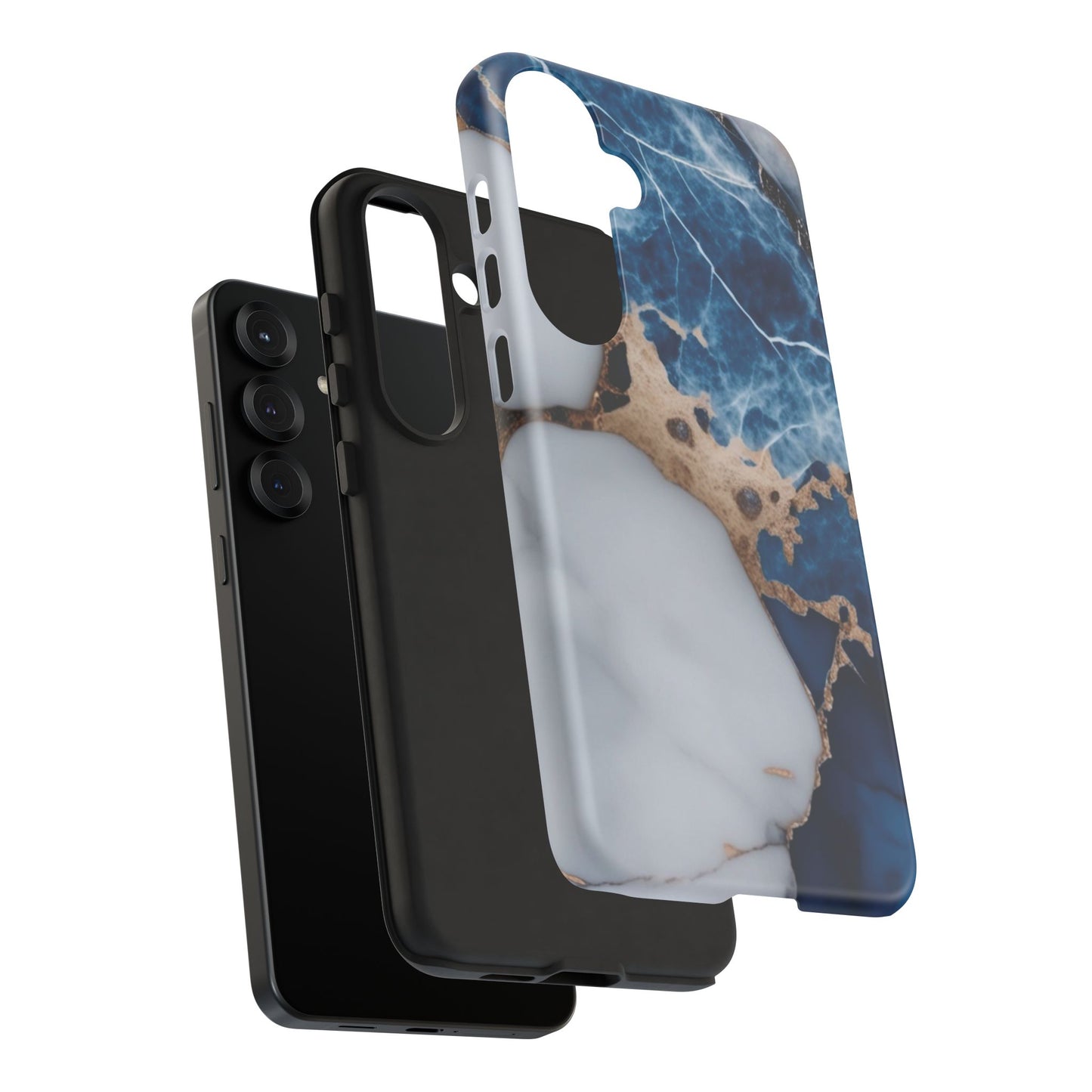 White and Blue Marble Phone Case