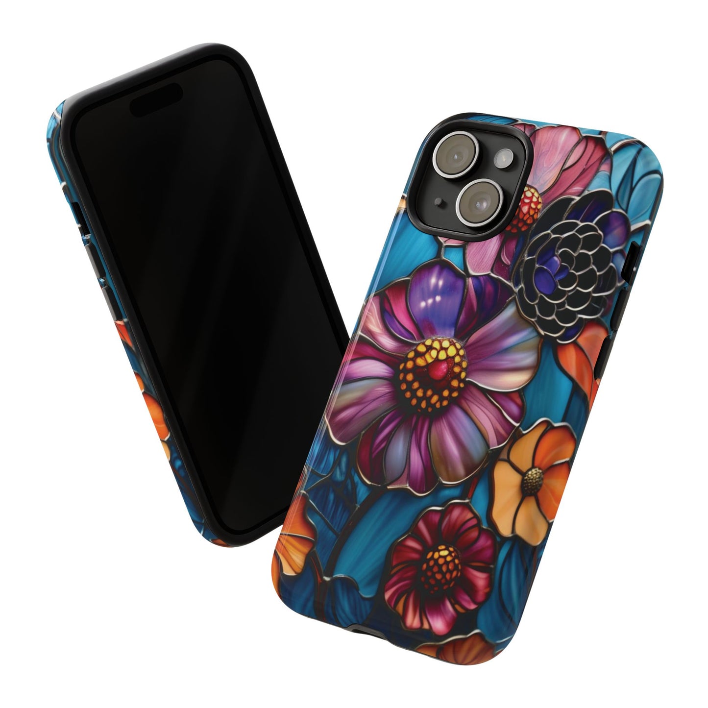 Artistic Stained Glass Floral Phone Case
