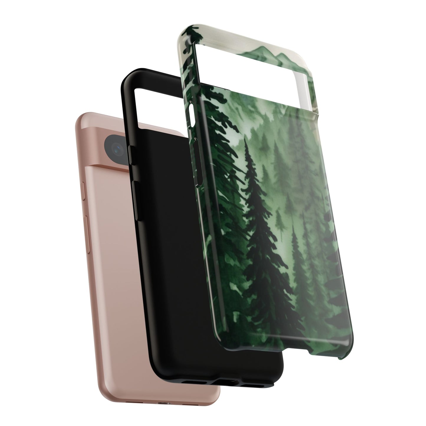 Watercolor Pine Tree Forest Mountains Phone Case