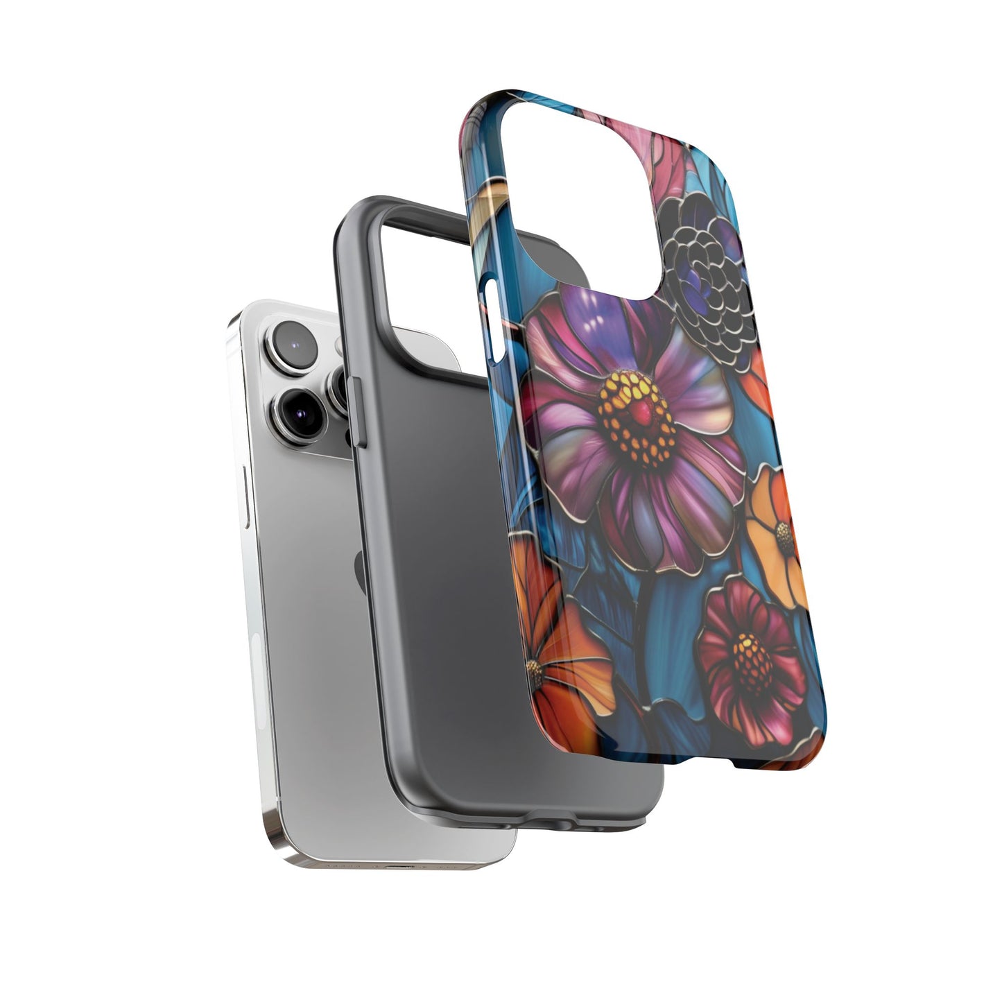 Artistic Stained Glass Floral Phone Case