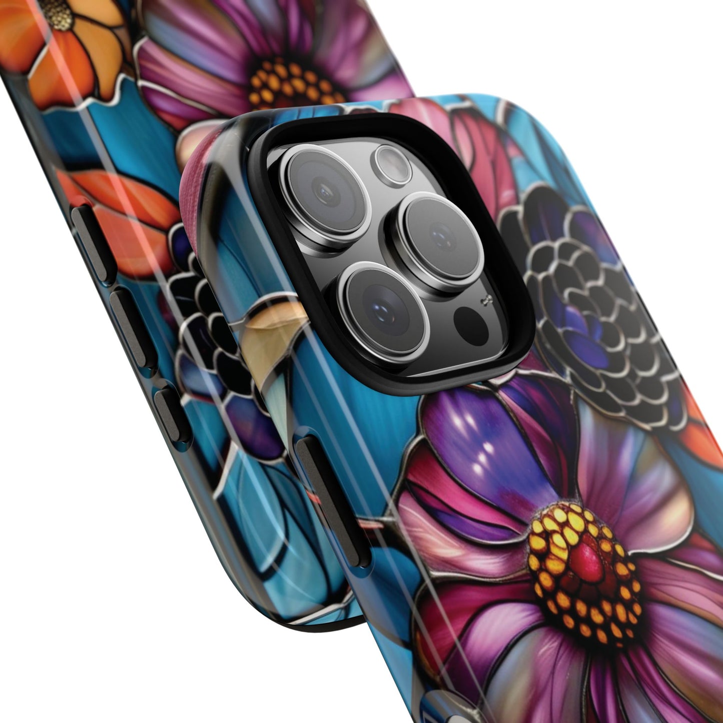 Artistic Stained Glass Floral Phone Case