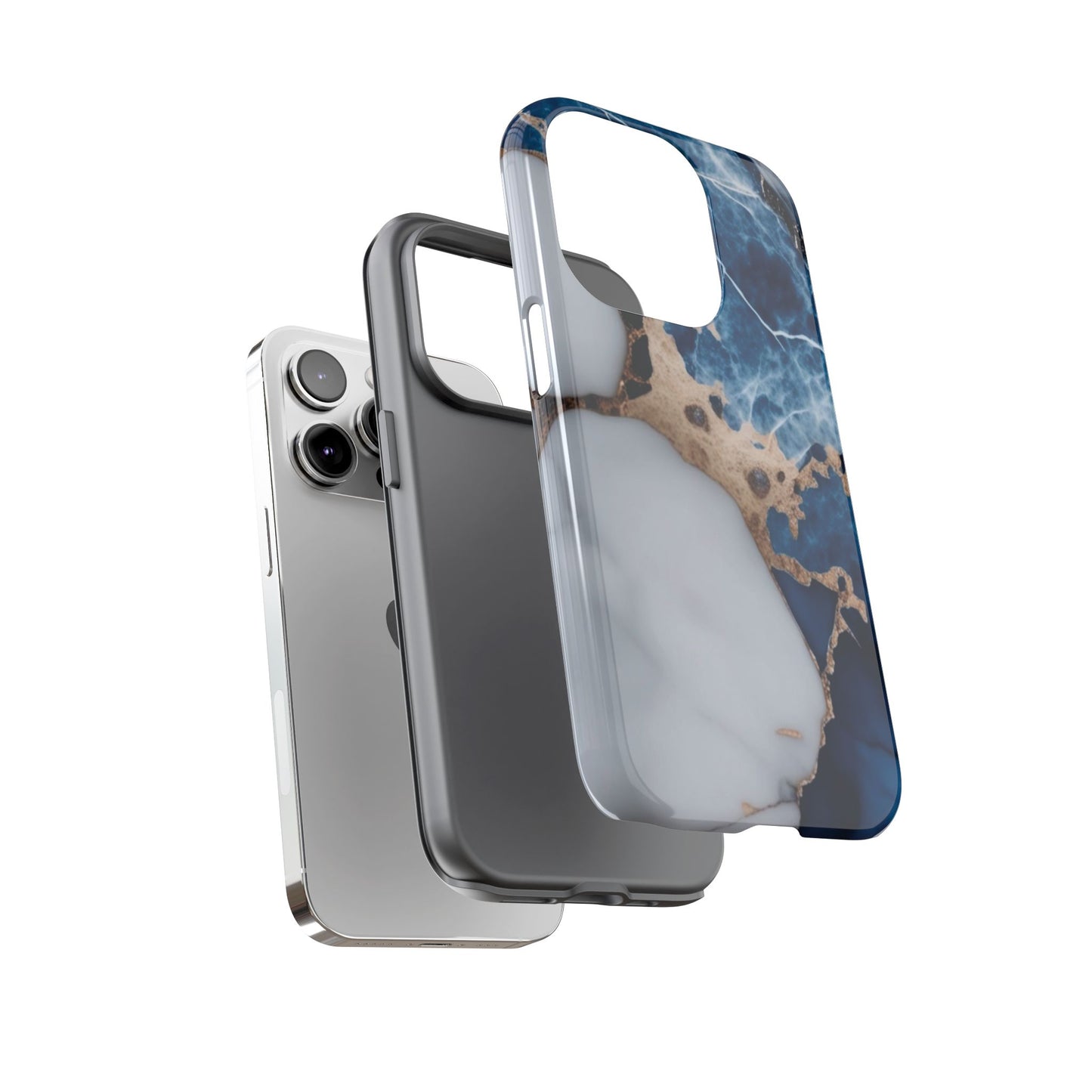 White and Blue Marble Phone Case