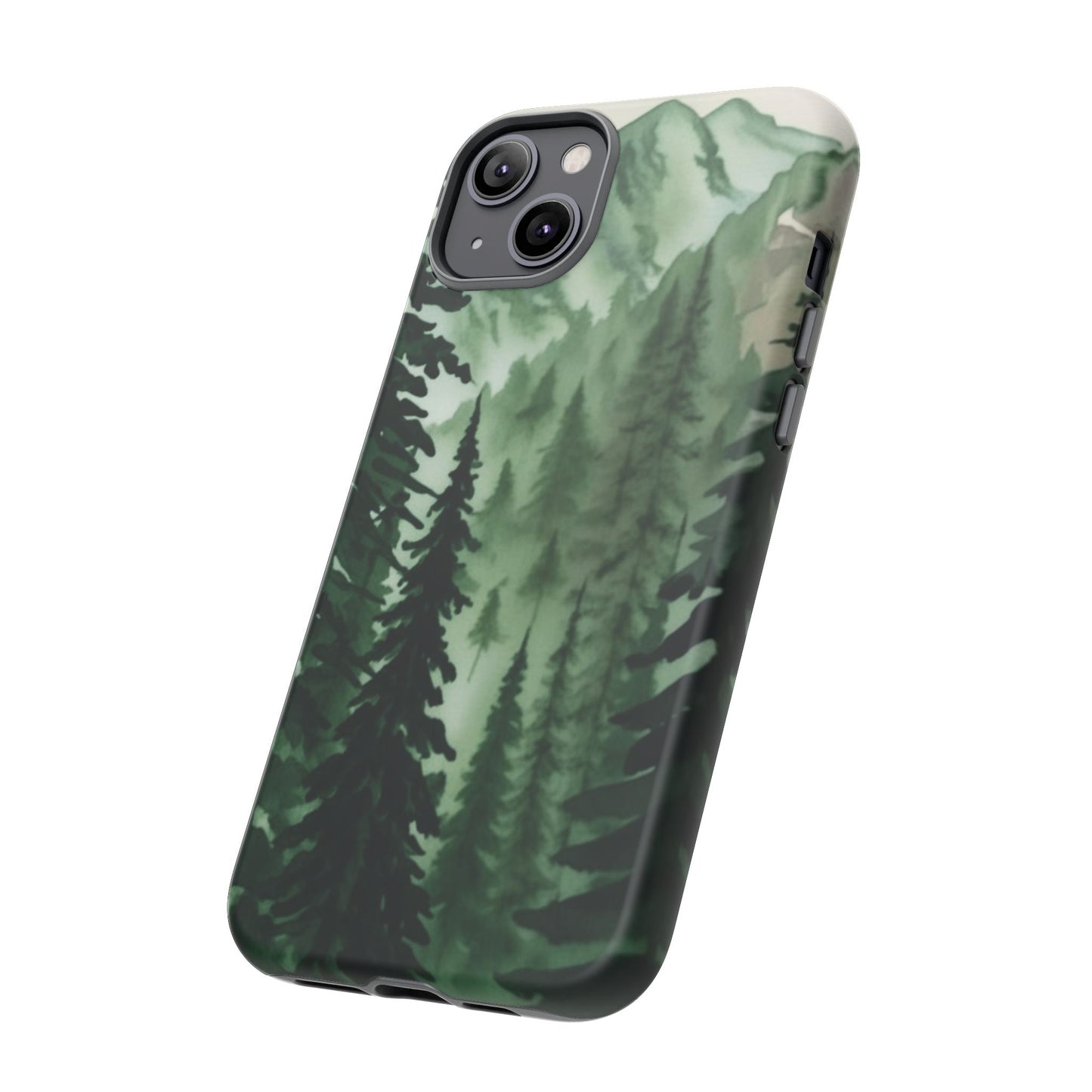 Watercolor Pine Tree Forest Mountains Phone Case