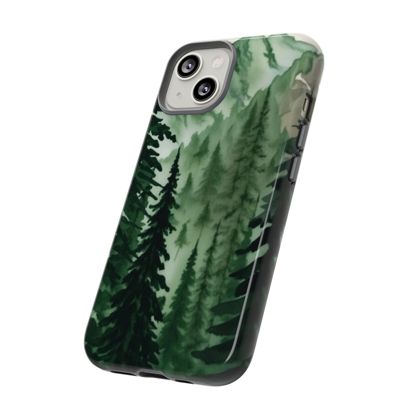Watercolor Pine Tree Forest Mountains Phone Case