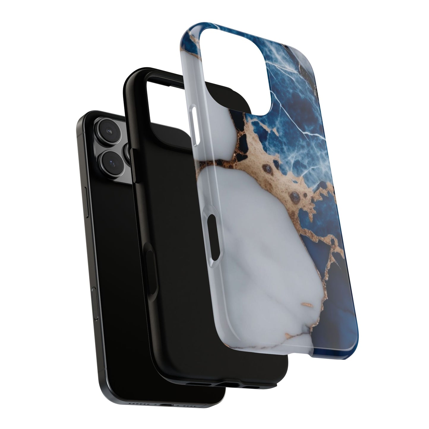White and Blue Marble Phone Case