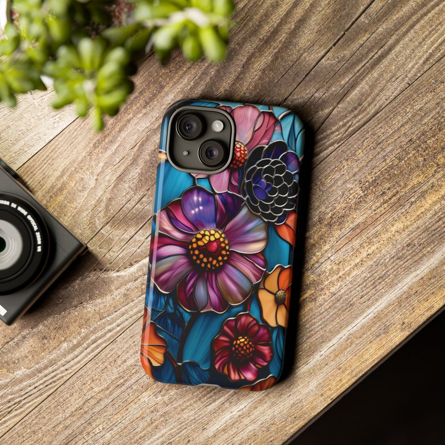 Artistic Stained Glass Floral Phone Case
