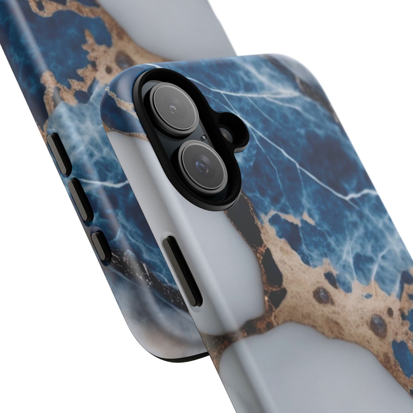 White and Blue Marble Phone Case