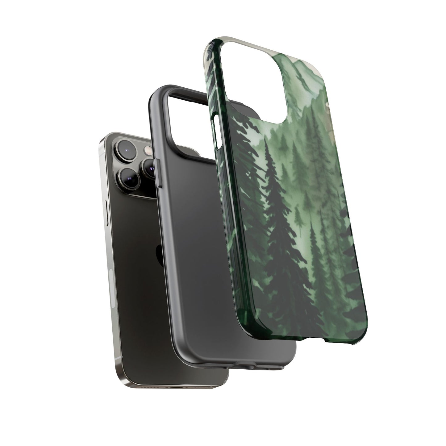 Watercolor Pine Tree Forest Mountains Phone Case