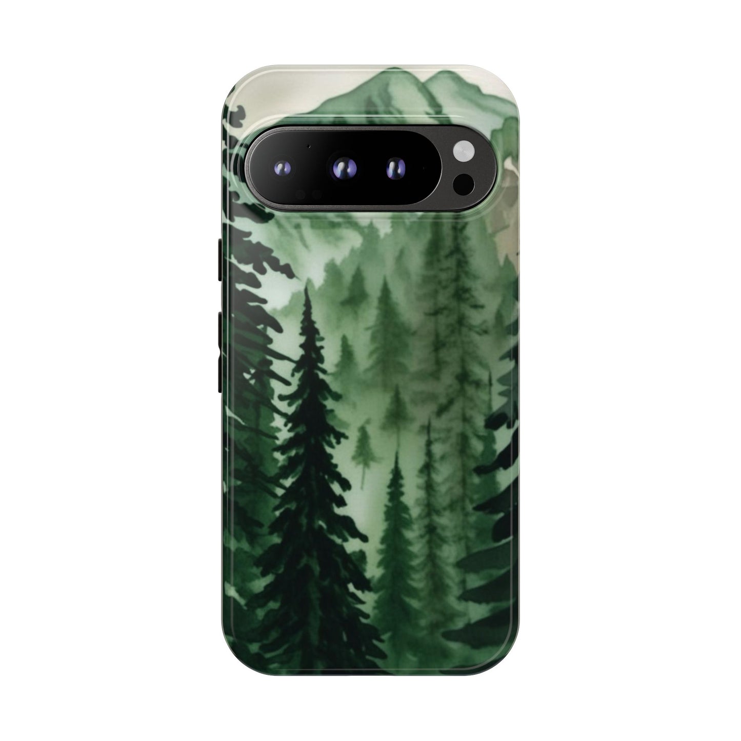 Watercolor Pine Tree Forest Mountains Phone Case