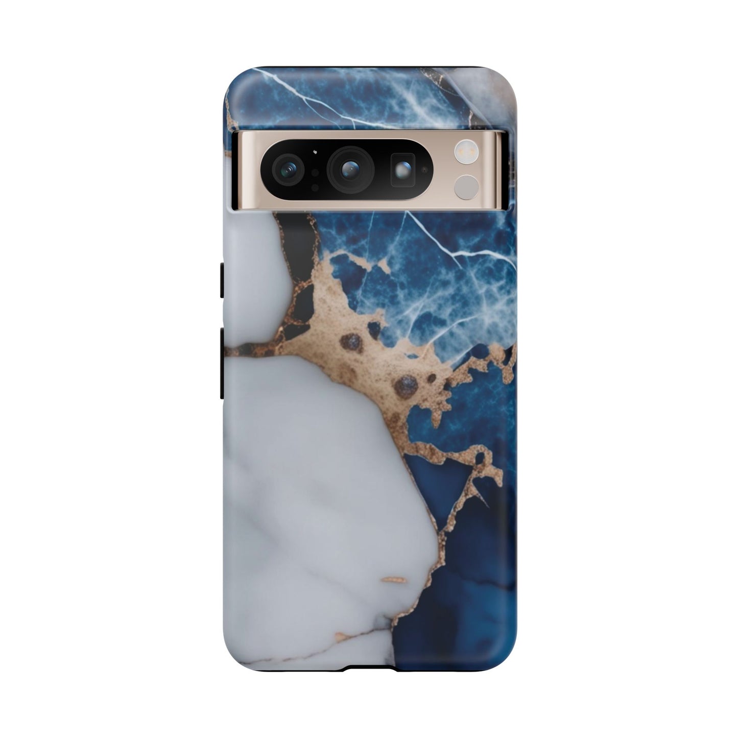 White and Blue Marble Phone Case