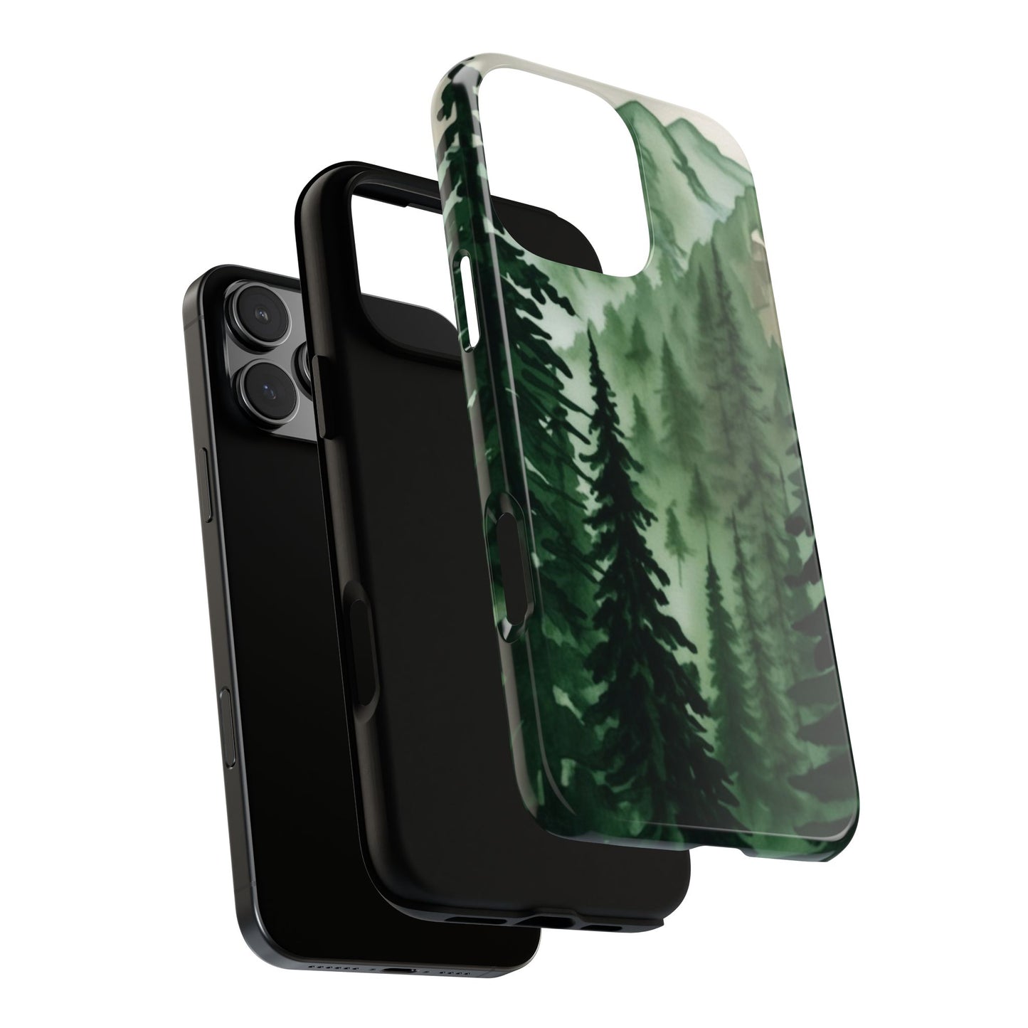 Watercolor Pine Tree Forest Mountains Phone Case