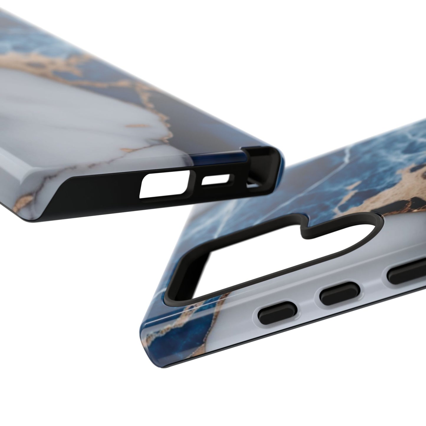 White and Blue Marble Phone Case