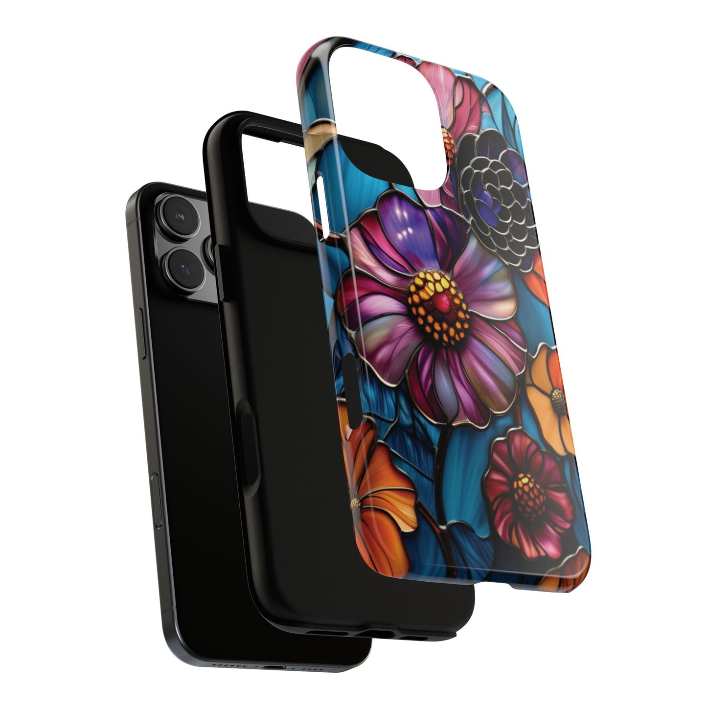 Artistic Stained Glass Floral Phone Case