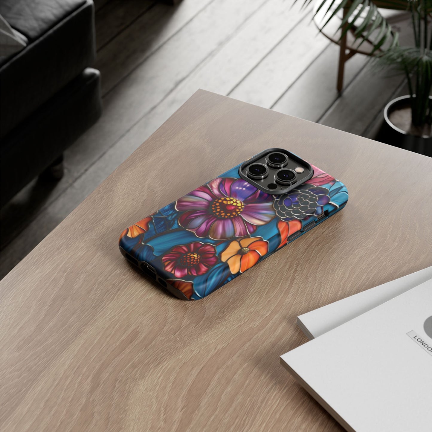 Artistic Stained Glass Floral Phone Case