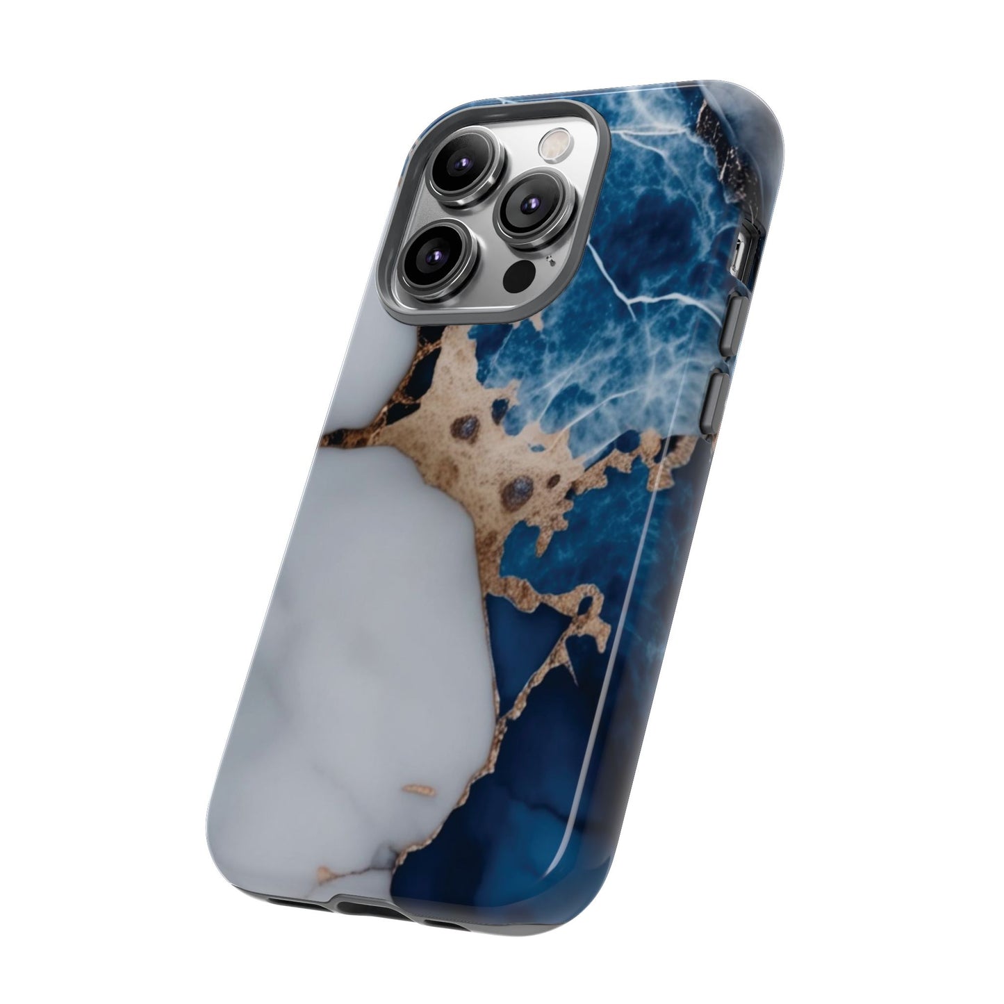 White and Blue Marble Phone Case