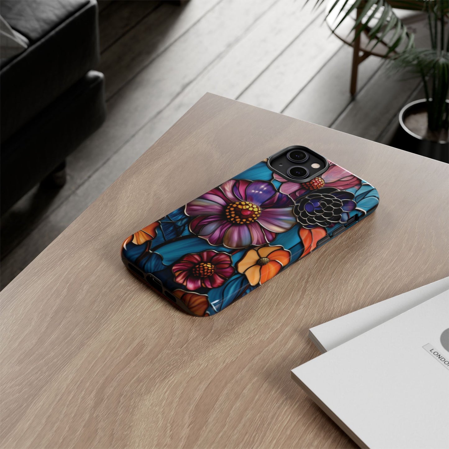 Artistic Stained Glass Floral Phone Case