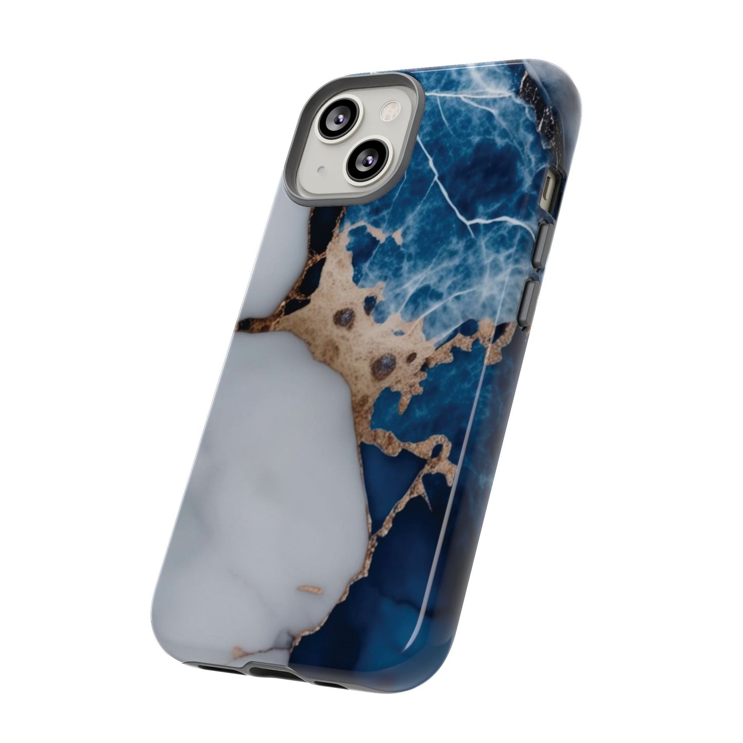 White and Blue Marble Phone Case