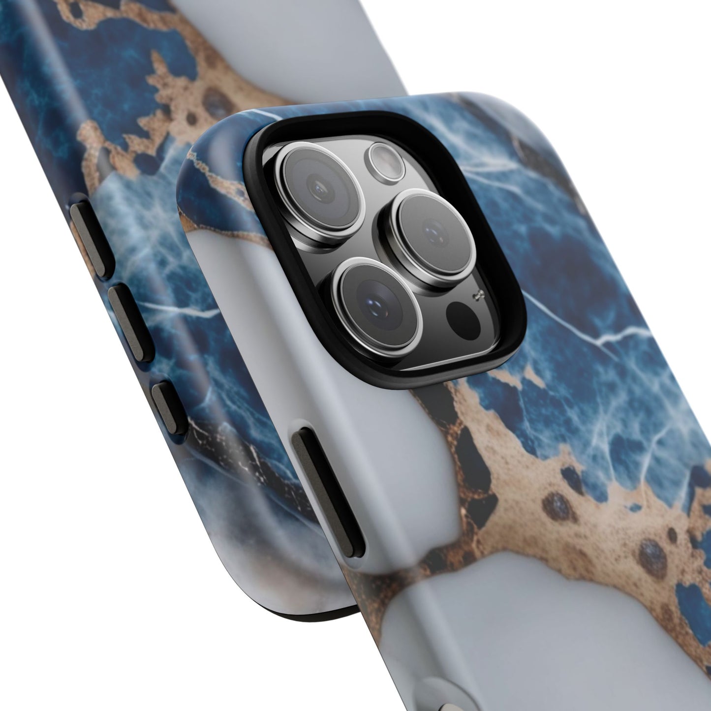 White and Blue Marble Phone Case