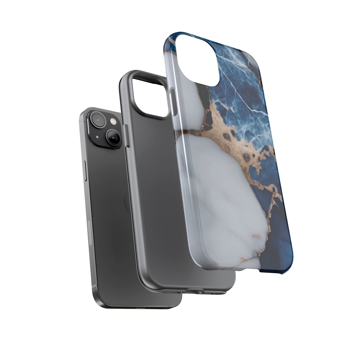 White and Blue Marble Phone Case