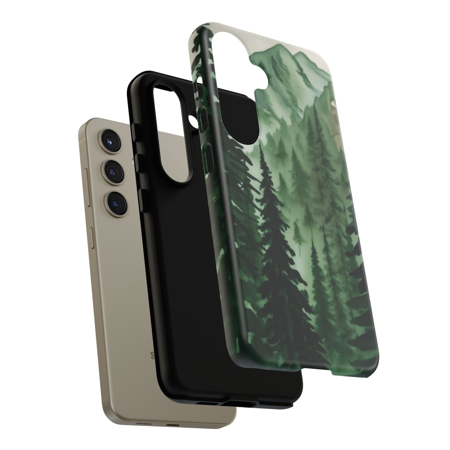 Watercolor Pine Tree Forest Mountains Phone Case