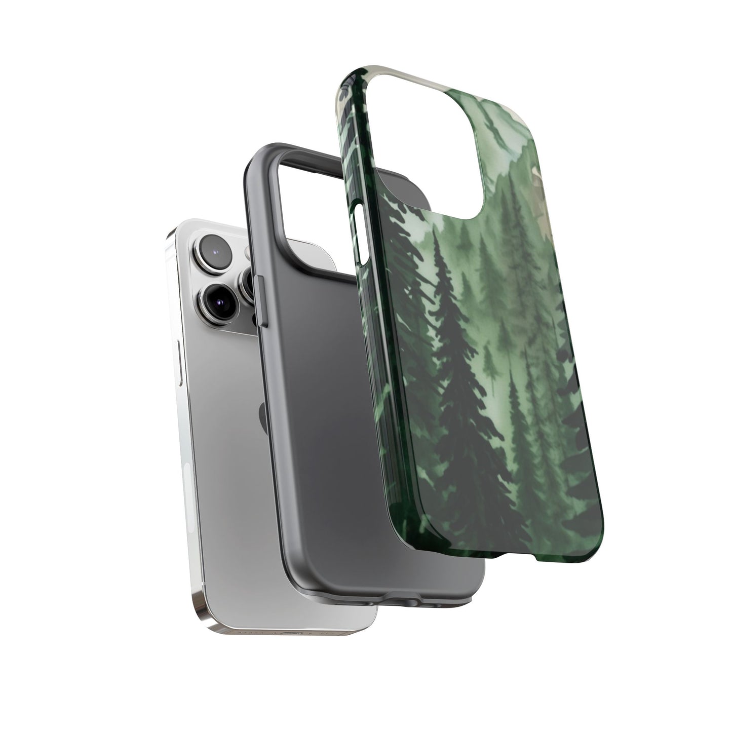 Watercolor Pine Tree Forest Mountains Phone Case