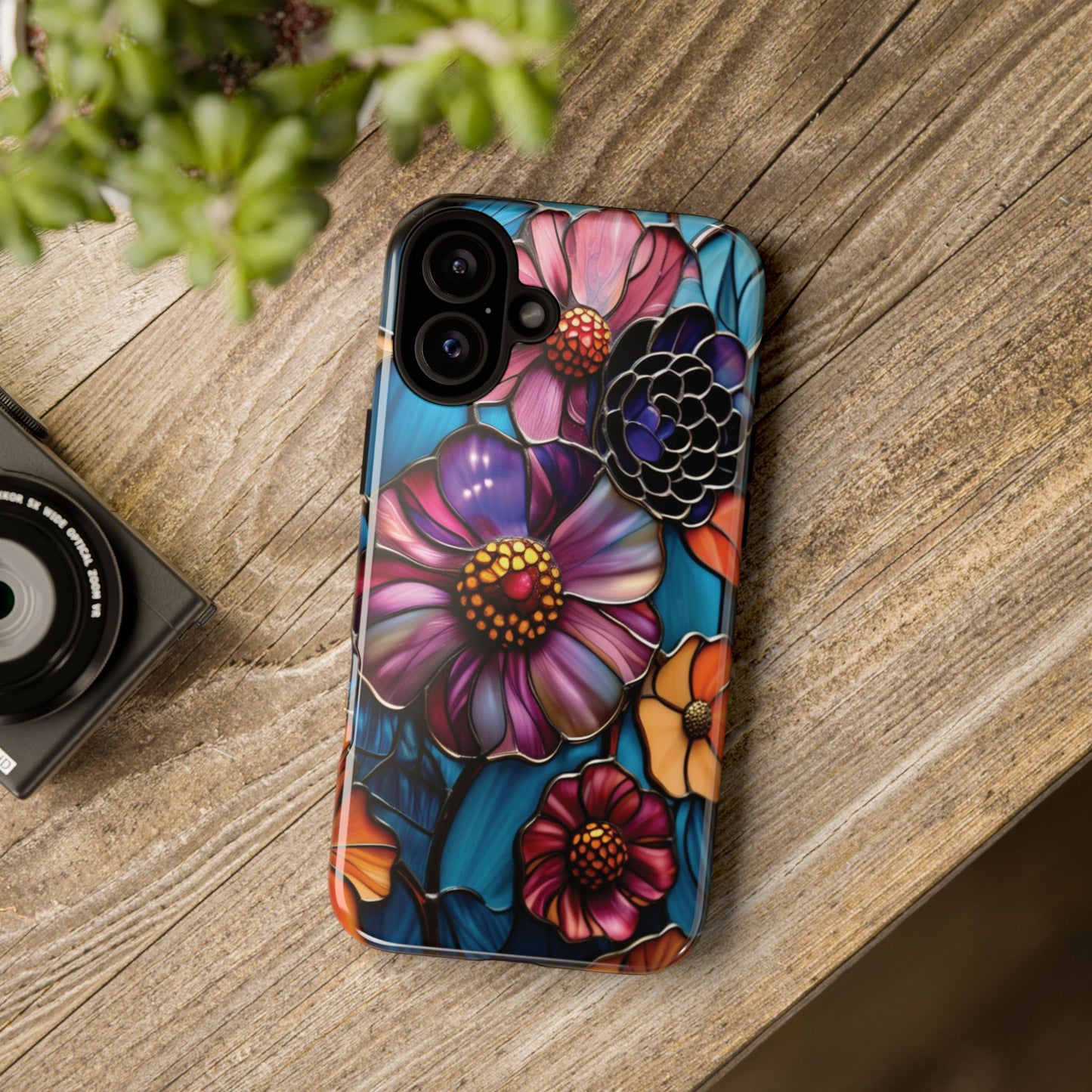 Artistic Stained Glass Floral Phone Case