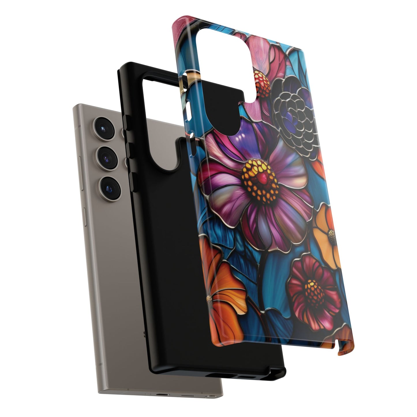 Artistic Stained Glass Floral Phone Case