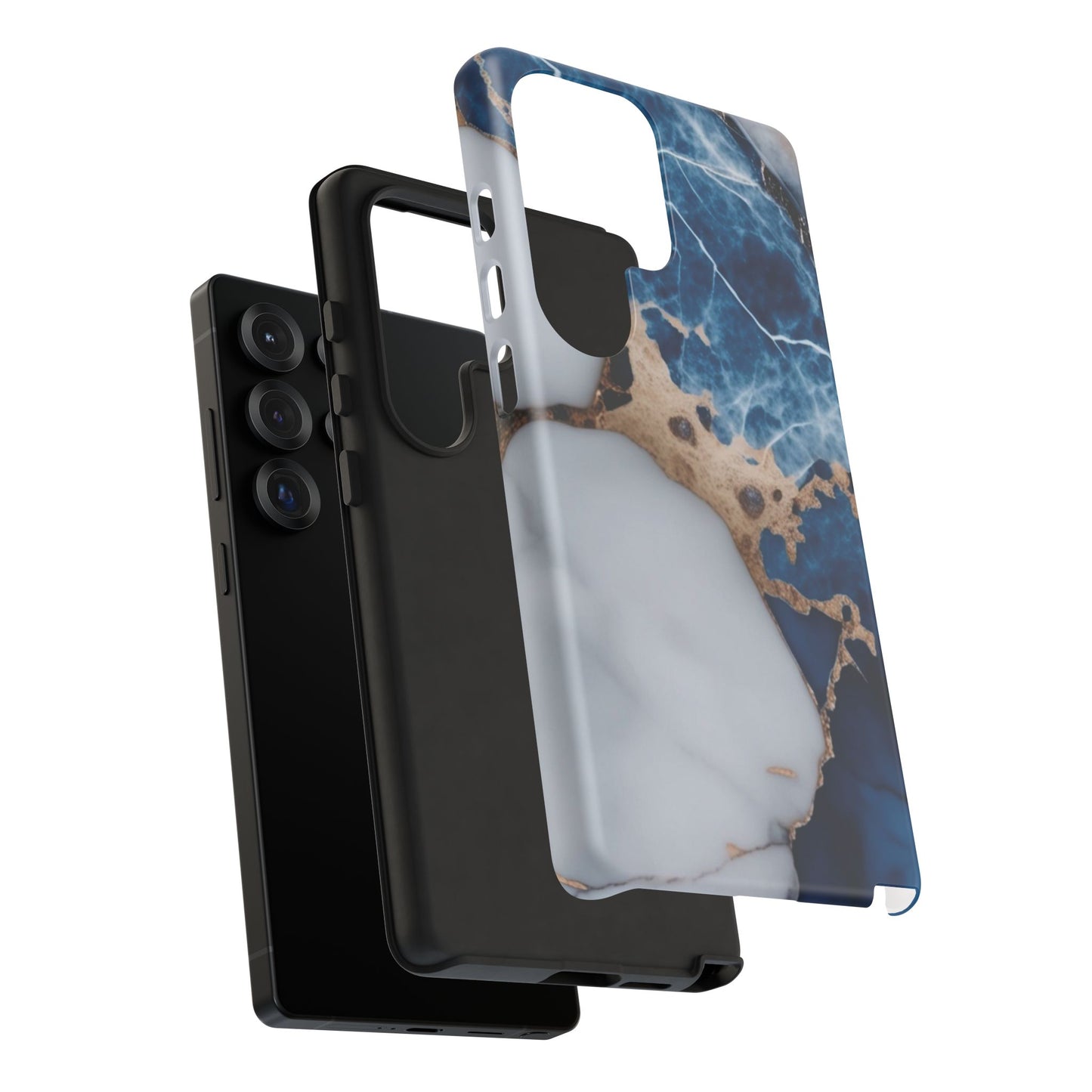 White and Blue Marble Phone Case