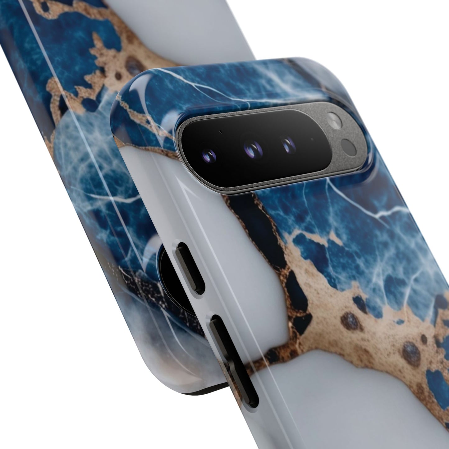 White and Blue Marble Phone Case