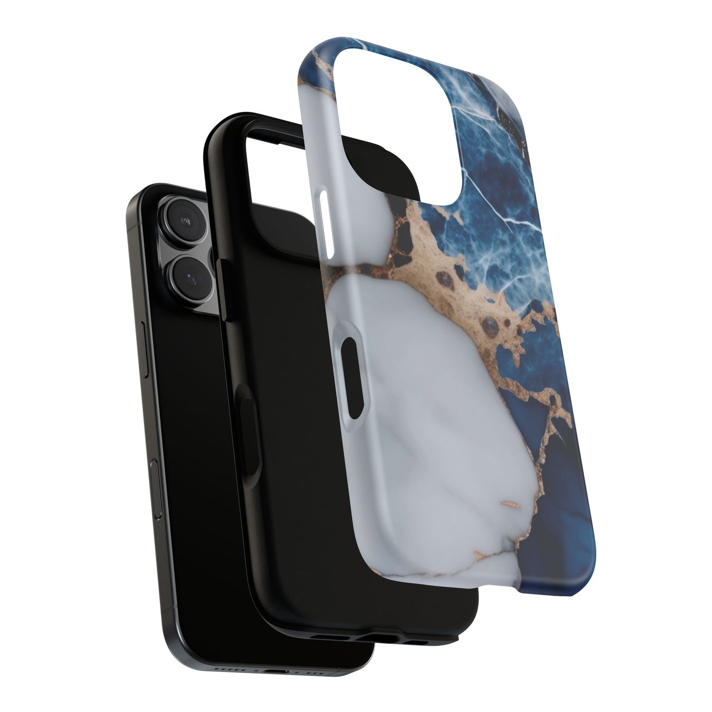 White and Blue Marble Phone Case