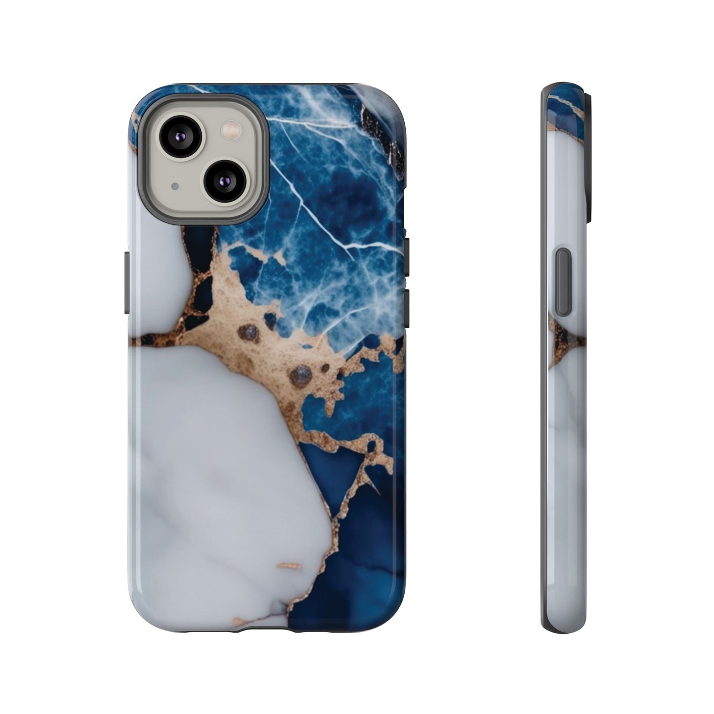 White and Blue Marble Phone Case