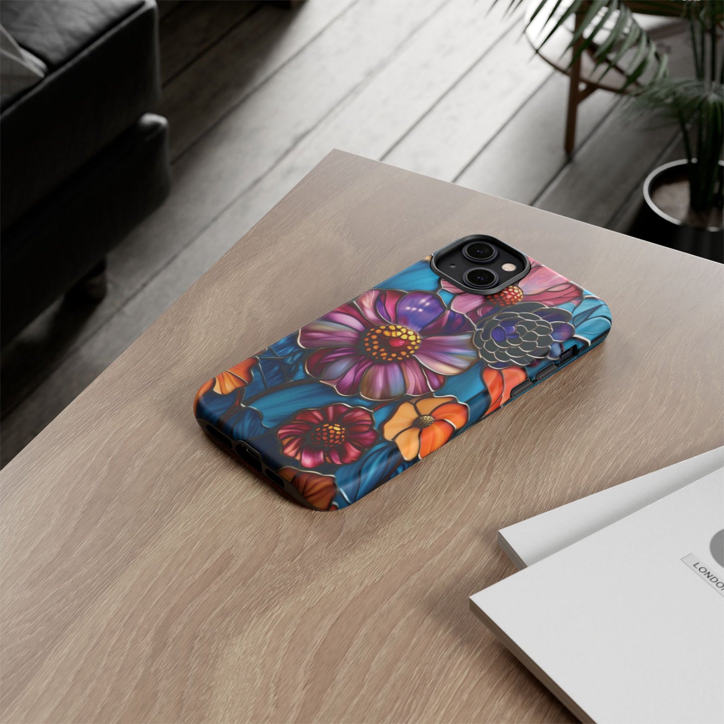 Artistic Stained Glass Floral Phone Case
