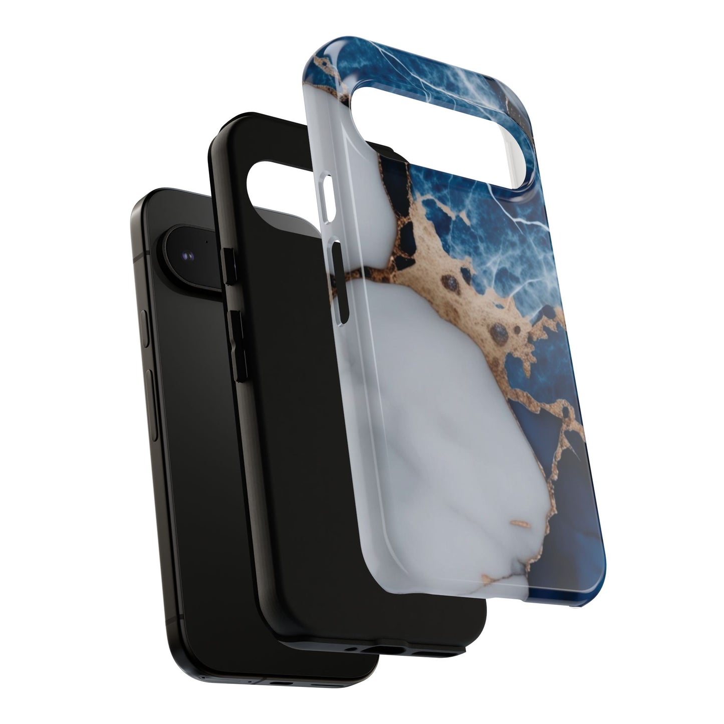 White and Blue Marble Phone Case