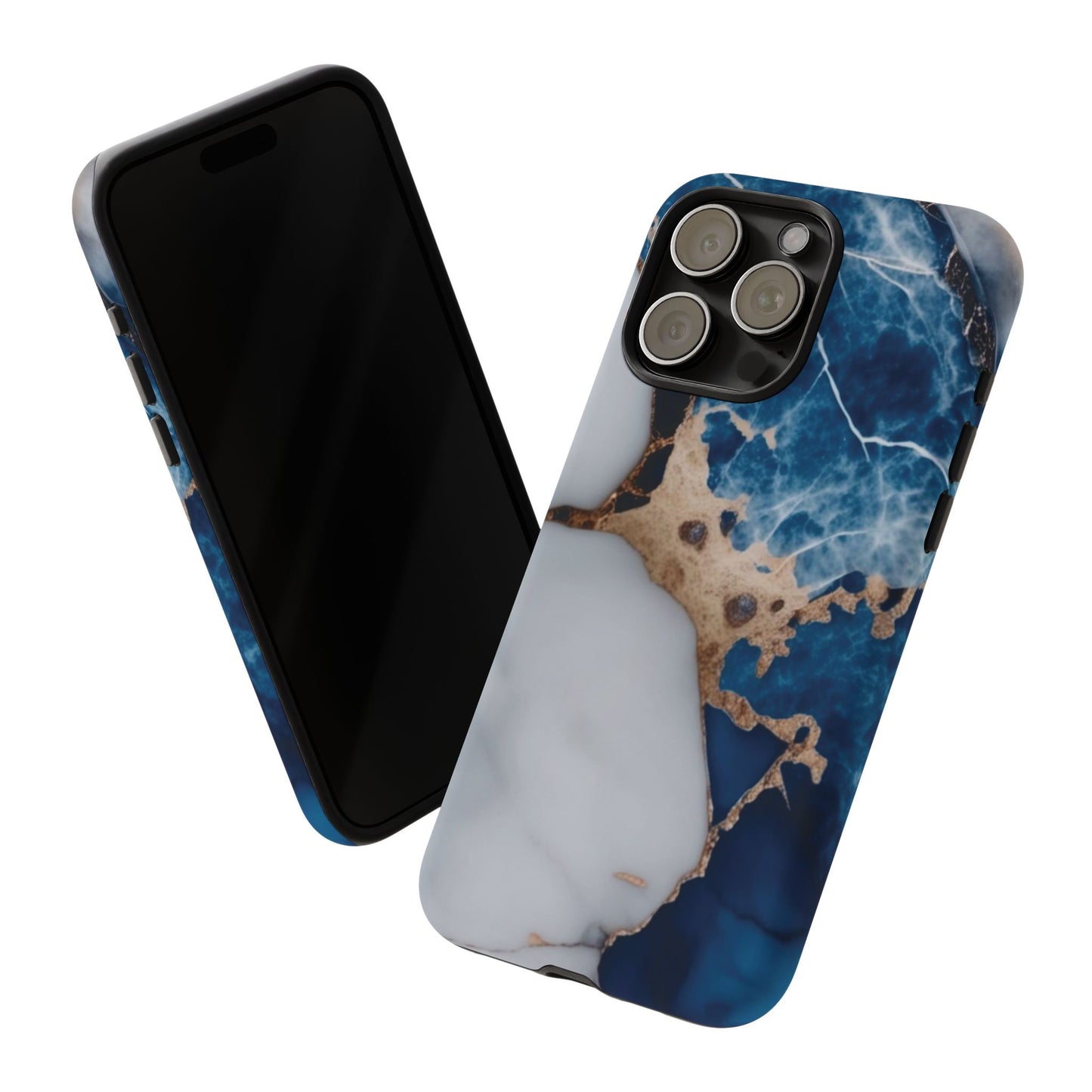 White and Blue Marble Phone Case