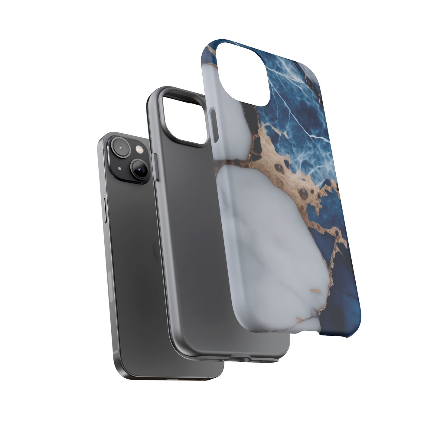 White and Blue Marble Phone Case
