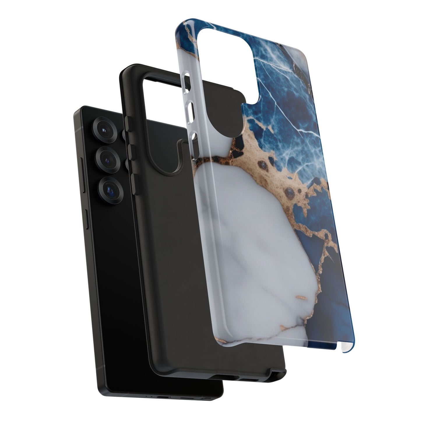 White and Blue Marble Phone Case